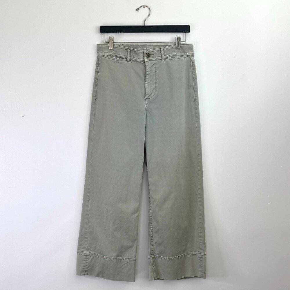 Everlane Sage Green Wide Leg Crop Chino Pants Casual Minimalist Wardrobe 8